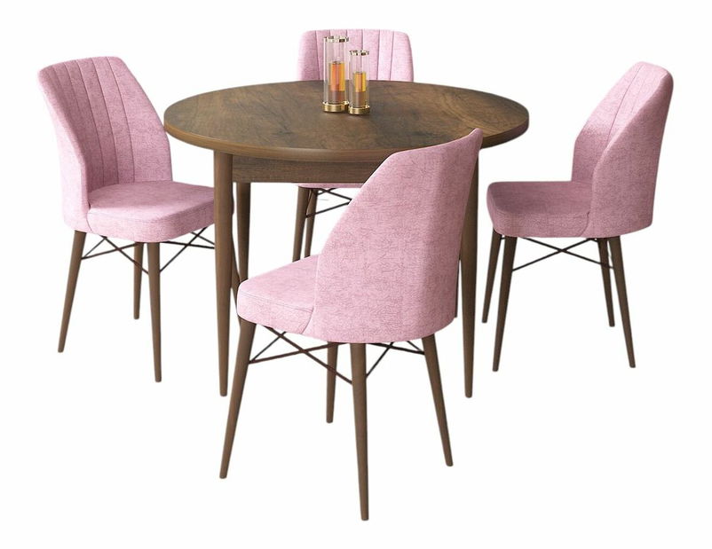 Jídelní set Roxie (bílá + kouřová) (pro 4 osoby)