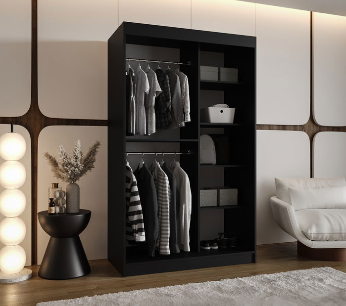 Šatní skříň 120 cm Ulta (černá)