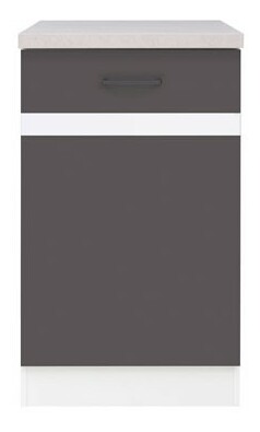 Spodní kuchyňská skříňka BRW Junona line D1D/50/82/P (Šedý wolfrám + Lesk bílý)