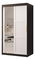 Šatní skříň Riven 2 100 (černá matná + bílá matná) (se zrcadlem)
