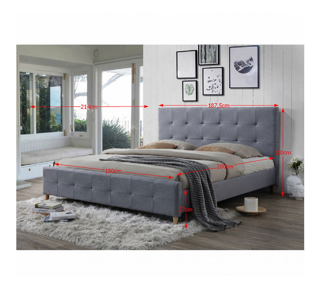 Manželská postel 180 cm Balder (s roštem)