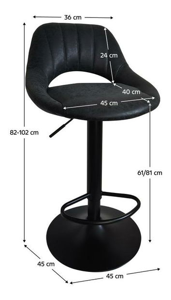 Barová židle Losarr (černá)