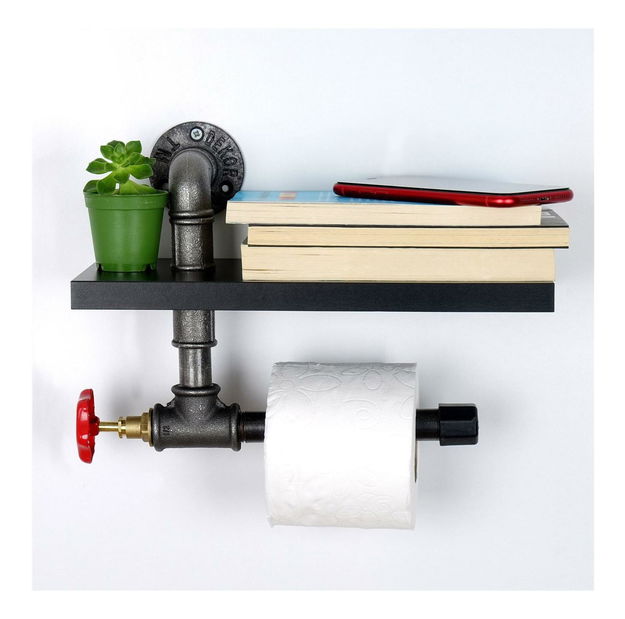 Držák na toaletní papír Nenanu 37 (černá + stříbrná)