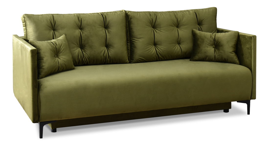 Pohovka dvousedačka Mastil (zelená + černá)