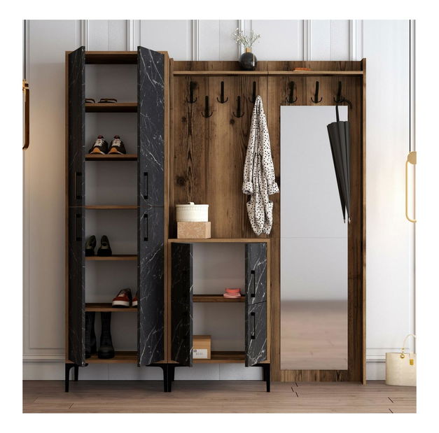 Předsíňová stěna Betina ABC (ořech + černá)