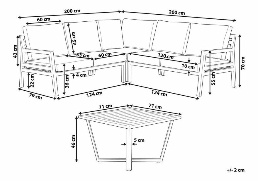Sedací souprava Vanna (tmavě šedá)