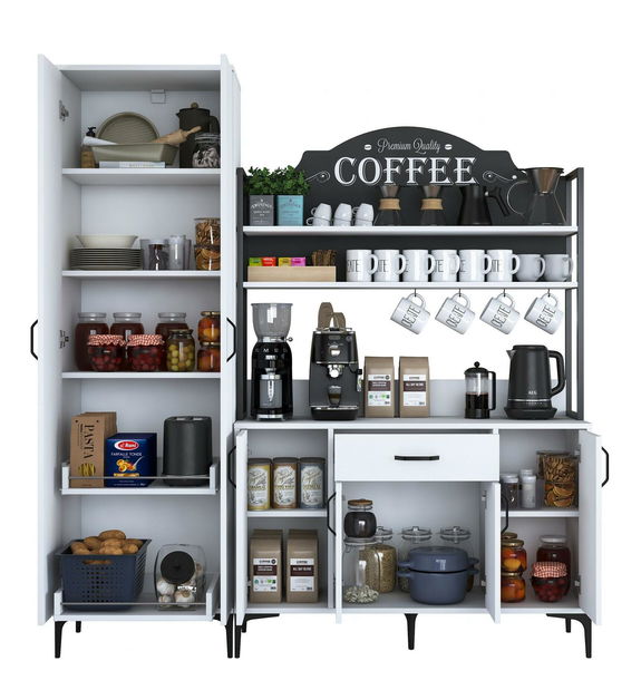 Set kuchyňských skříněk Jenaretta 48 (bílá + černá)