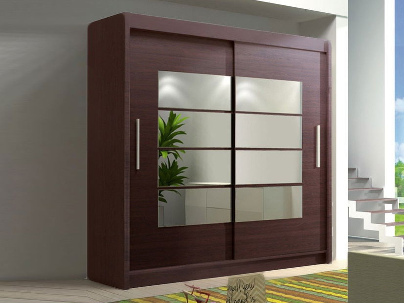 Šatní skříň Toronto wenge + zrcadlo