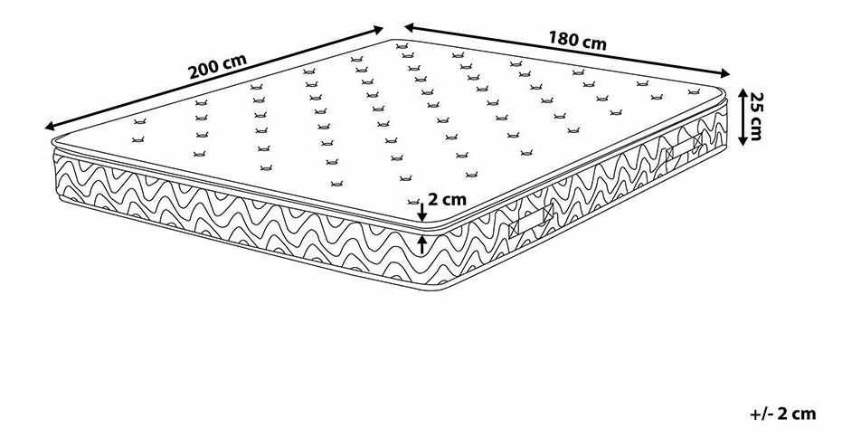 Pružinová matrace 180x200 cm JONIRA
