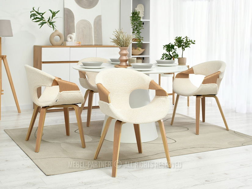 Židle Kurt (dub + krémová)