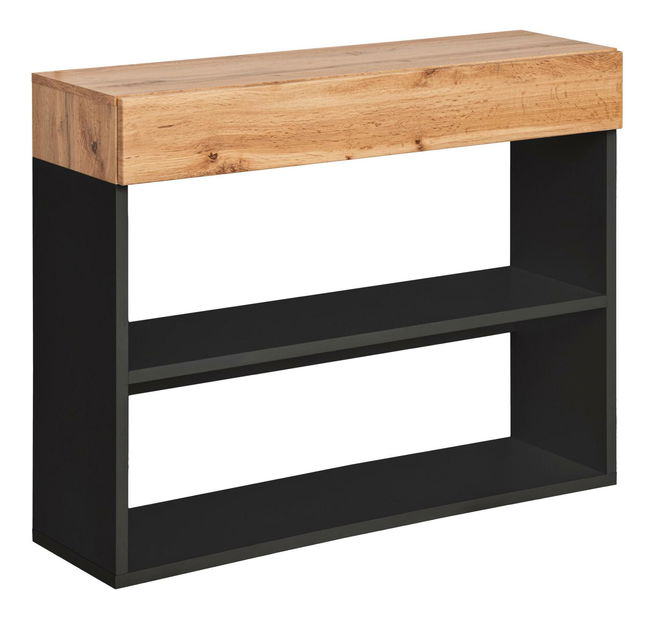 Závěsná police Enderly (dub wotan + černá)