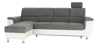 Rohová sedací souprava Stan malá (bílá + šedá) (L)