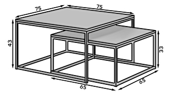 Set 2 ks. konferenčních stolků Kamir (černá + černá)