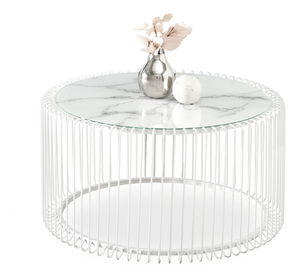 Konferenční stolek Niquel (mramor + bílá)