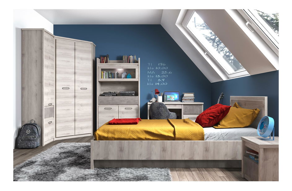 Manželská postel 140 cm Japon (kaštan nairobi) (s roštem) (s úl. prostorem)