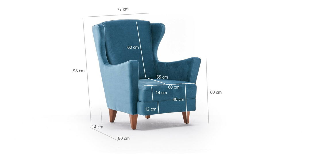 Křeslo Ušák Lusitania 1 (tyrkysová)