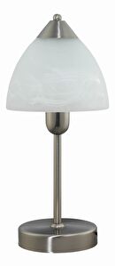 Stolní lampa Tristan 7202 (saténová chromová + rýžové kamenné sklo)