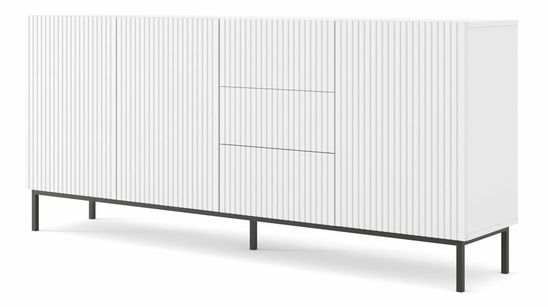 Komoda 3D3S 200 Rowanna (bílá + černá)