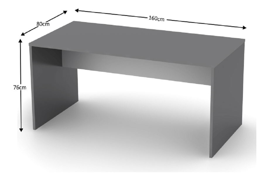 PC stolek Tempo Kondela Rumia (grafit + bílá)