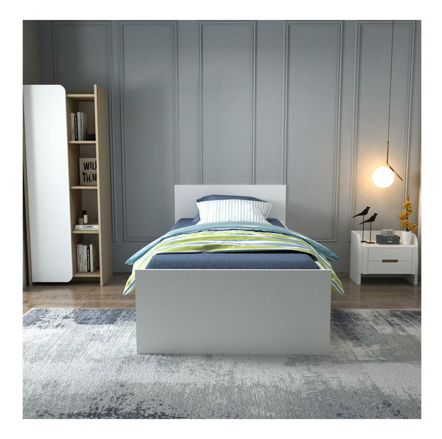 Jednolůžková postel 100 cm Podume (bílá) (s roštem)
