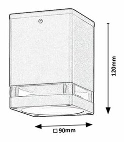 Venkovní stropní svítidlo Zombor (průhledná + antracit)