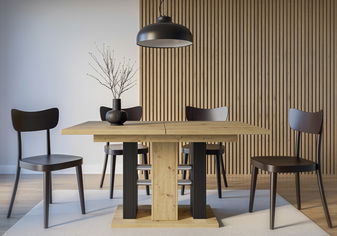 Jídelní stůl Wamo (artisan + černá) (pro 6 až 8 osob)