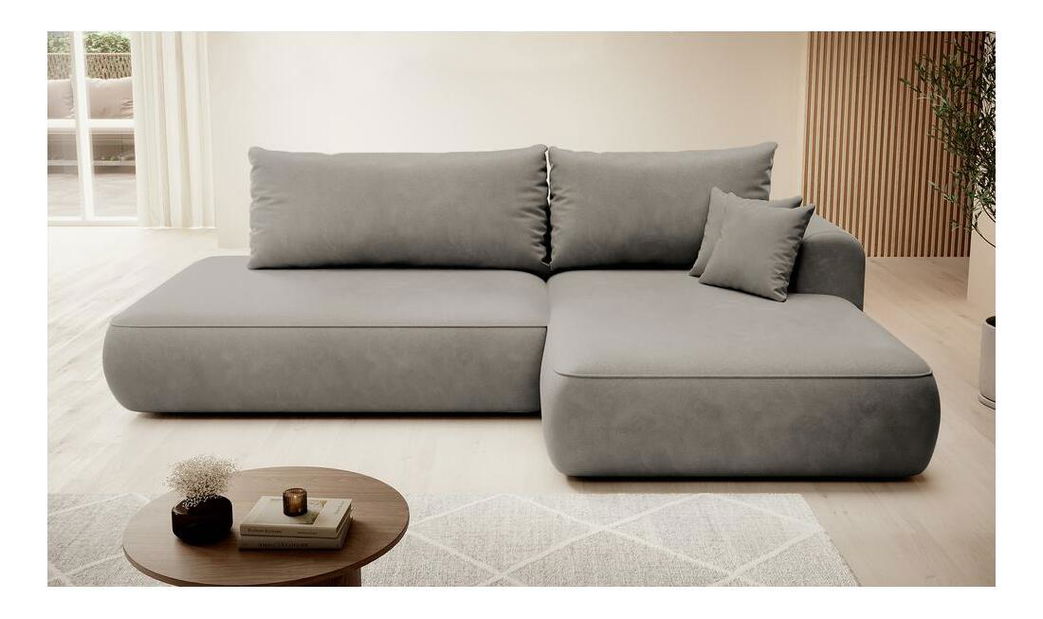 Rohová sedací souprava Fergie (P) (béžovošedá + černá)