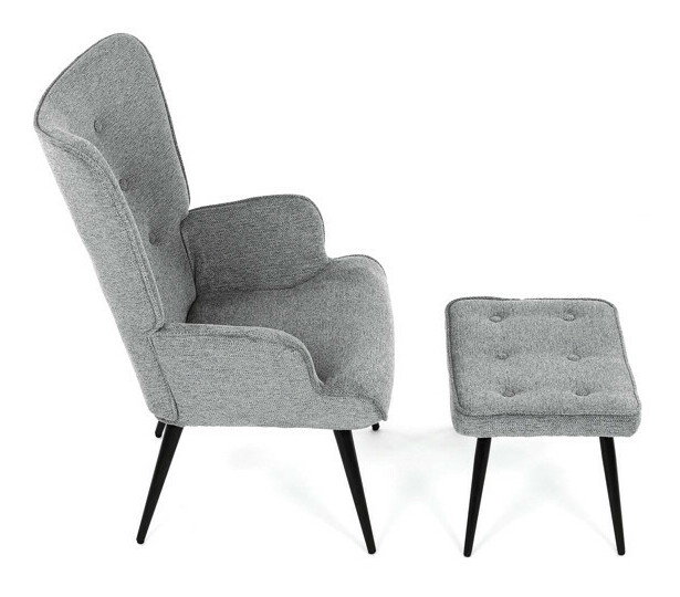 Křeslo s taburetkou Akitta (šedá)