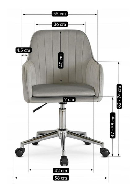 Kancelářské křeslo Trincheras (šedá)