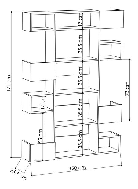 Regál Nisha (bílá + dub)
