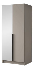 Šatní skříň Smagano II (kašmír + černá) (se zrcadlem)