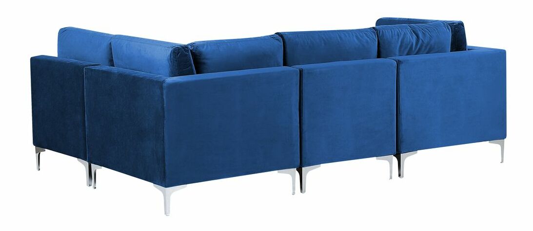 Rohová sedací souprava Eldridge (sametově modrá) (L)