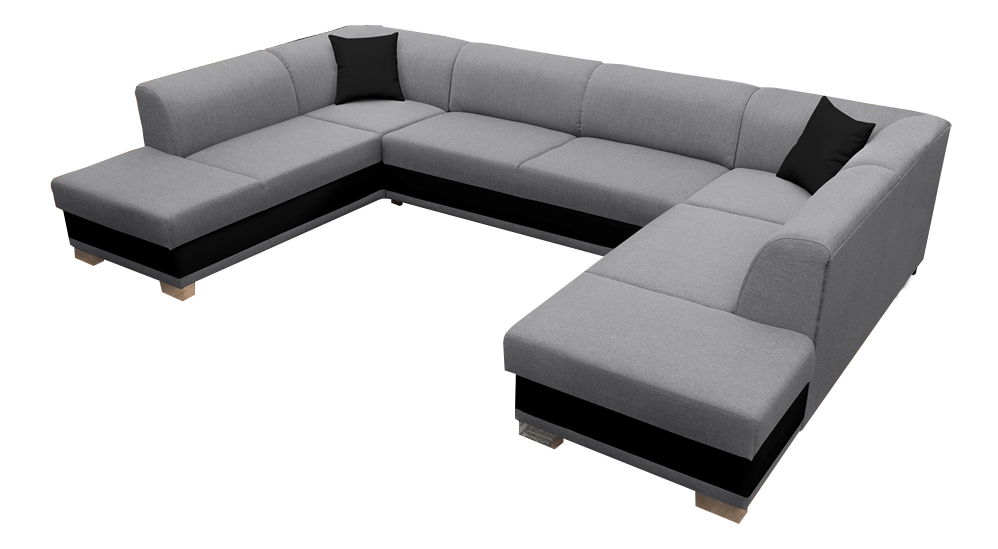 Rohová sedací souprava U Darcia (šedá + černá) (P)