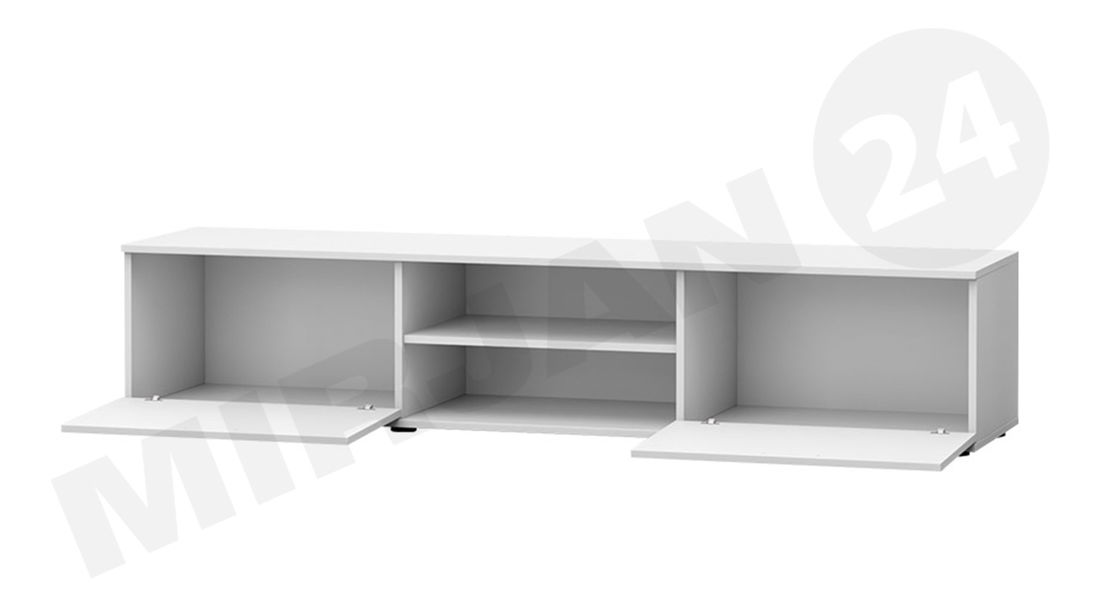 TV skříňka Baha B3 (bílá + lesk bílý)
