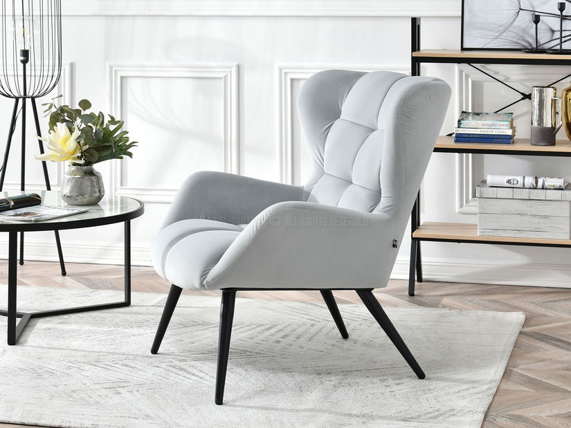 Křeslo Kikino (šedá + černá)