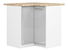 Rohová dolní kuchyňská skříňka Ozara S90 90 (bílá + metalický lesk)