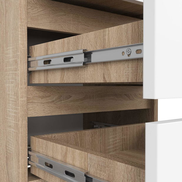 Komoda Cipriano (dub sonoma + bílá)