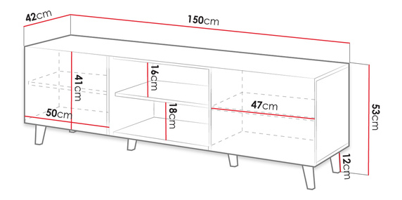 TV skříňka 150 Saphina (černá)