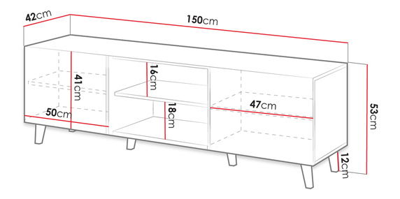 TV skříňka 150 Saphina (černá)