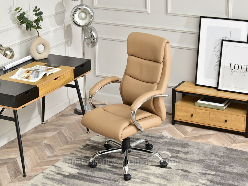 Křeslo Luxus (béžová + chromová)
