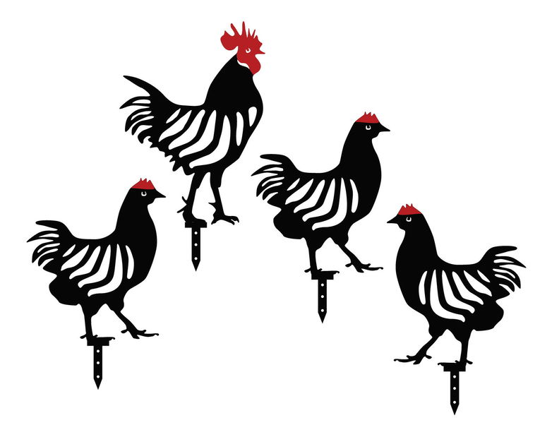 Dekorativní sada kovových doplňků do zahrady Chick (černá)