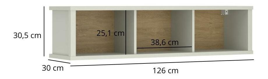 Závěsná police Kodro (kašmír + dub evoke)