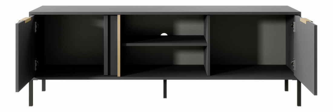 TV stolek/skříňka Lyran 2D (antracit + zlatá)