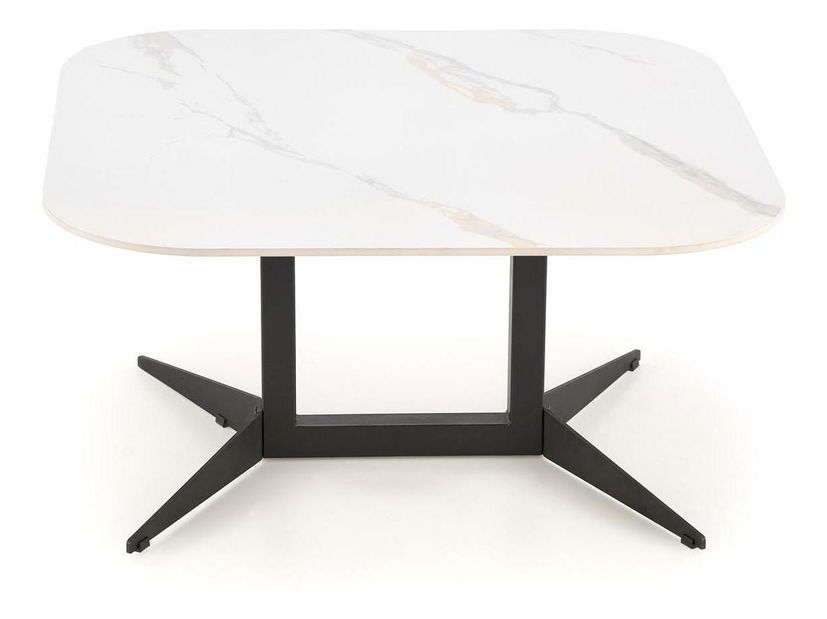 Konferenční stolek Bora (bílý mramor + černá)