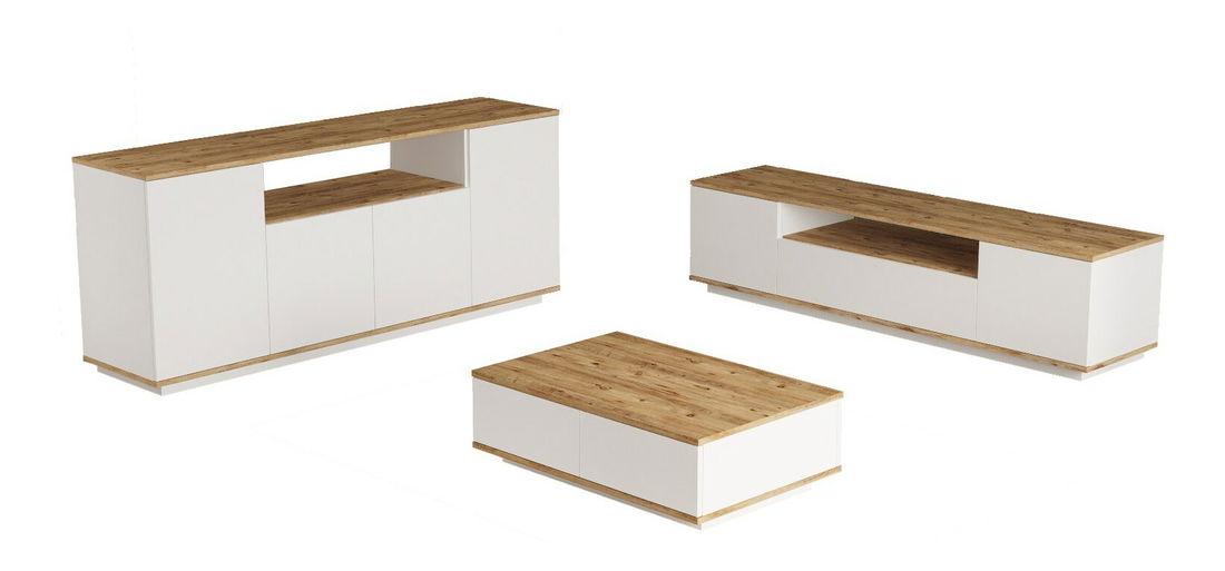 Sestava nábytku do obývacího pokoje Fera 18 (Borovice antlantic + Bílá)