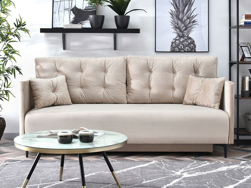 Pohovka dvousedačka Mastil (béžová + černá)