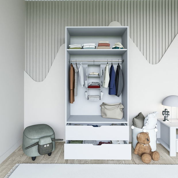 Šatní skříň Gloriana (bílá)