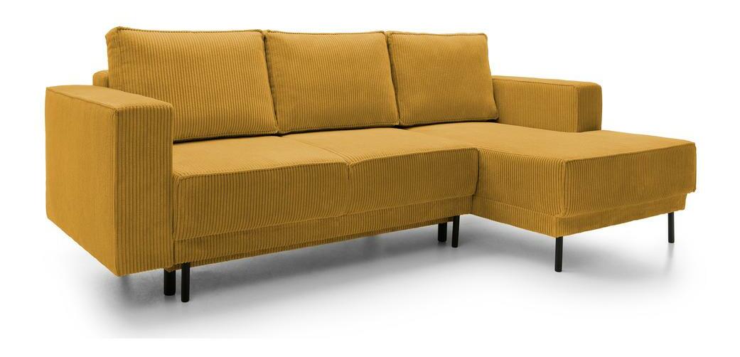 Rohová sedací souprava Rodriguez mini (P) (hořčicová + černá)