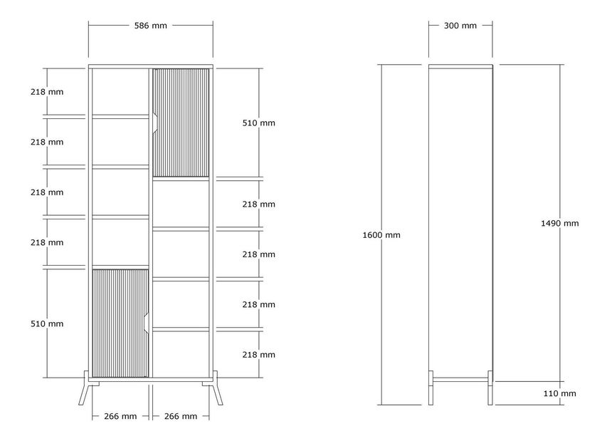 Regál Masiso (dub safírový + bílá)