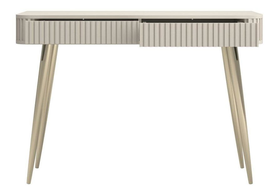 Toaletní stolek Oglio O6 (šedobéžová + zlatá)